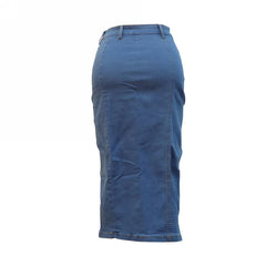 Swayed Button Denim Skirt