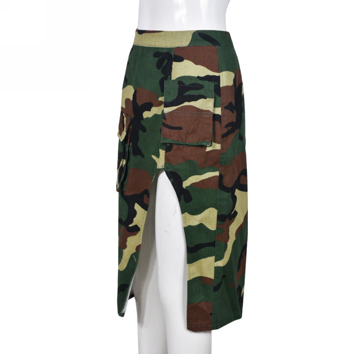 Camo Split Skirt