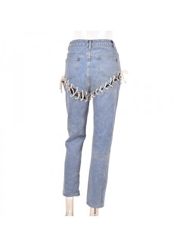 Slayed Lace Up Jeans