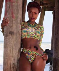 Tia Long Sleeve Ankara Bikini