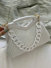 Ria Ribbed Chain Handbag