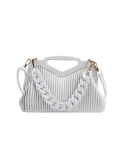 Ria Ribbed Chain Handbag