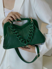 Ria Ribbed Chain Handbag