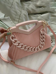 Ria Ribbed Chain Handbag