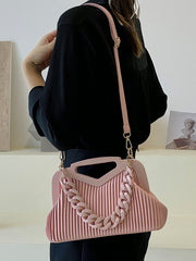 Ria Ribbed Chain Handbag