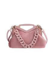 Ria Ribbed Chain Handbag