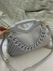 Ria Ribbed Chain Handbag