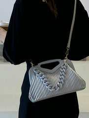 Ria Ribbed Chain Handbag