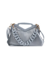 Ria Ribbed Chain Handbag