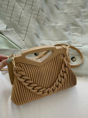 Ria Ribbed Chain Handbag