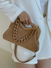 Ria Ribbed Chain Handbag