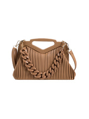 Ria Ribbed Chain Handbag