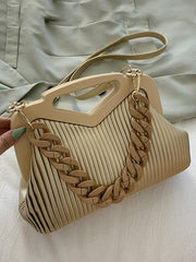 Ria Ribbed Chain Handbag