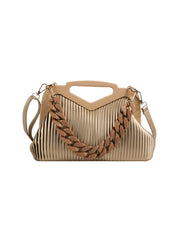 Ria Ribbed Chain Handbag