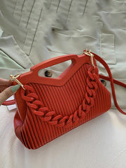 Ria Ribbed Chain Handbag