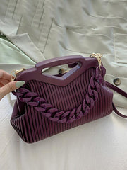 Ria Ribbed Chain Handbag