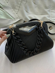 Ria Ribbed Chain Handbag