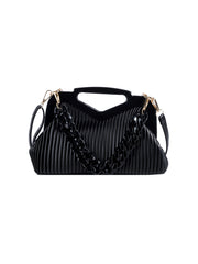 Ria Ribbed Chain Handbag