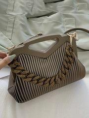 Ria Ribbed Chain Handbag