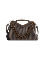 Ria Ribbed Chain Handbag