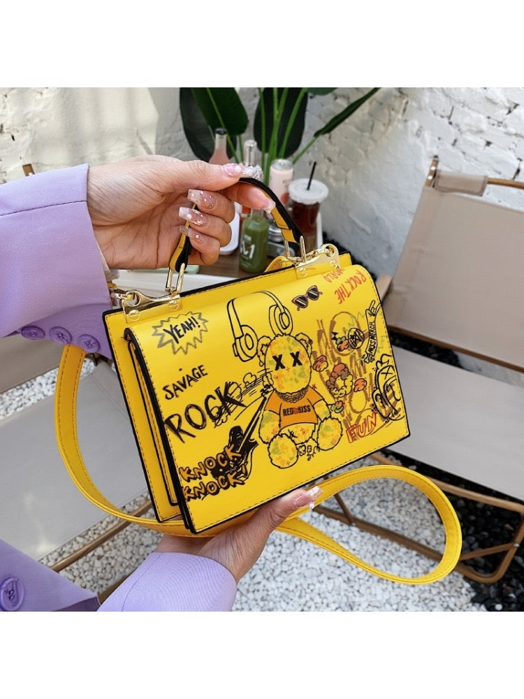 Graffiti Bear Bag “K.O.” Large/Yellow