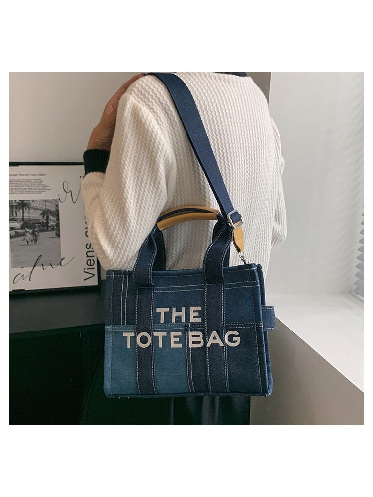Stitched contrast tote bag main image 1