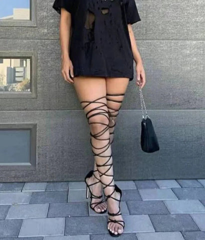 Crista Lace Up Heels