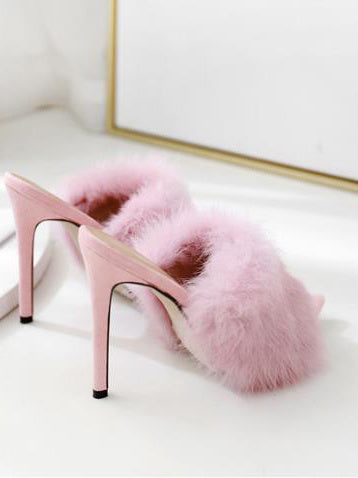 Women's Feather Pink Heels