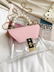 Pearled Clear Handbag