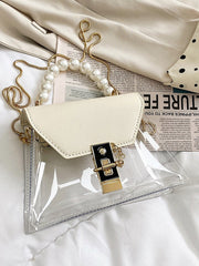 Pearled Clear Handbag