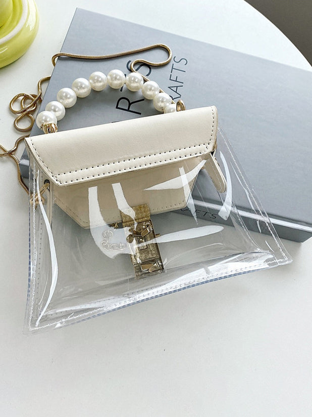 Pearled Clear Handbag