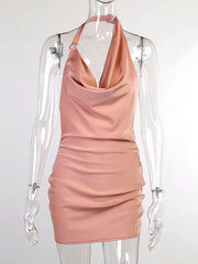 So Cowl Backless Mini Dress