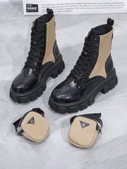Suave Contrast Combat Boots