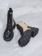 Suave Contrast Combat Boots