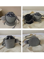 PomPom Bucket Handbag