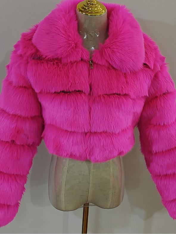 Collar Faux Fur Bubble Coat – Outfit Made