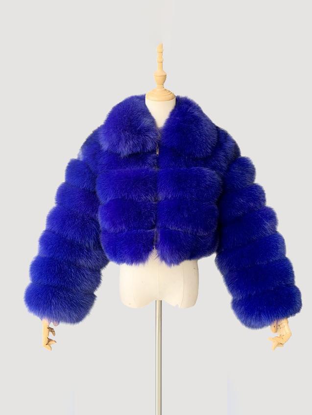 Collar Faux Fur Bubble Coat