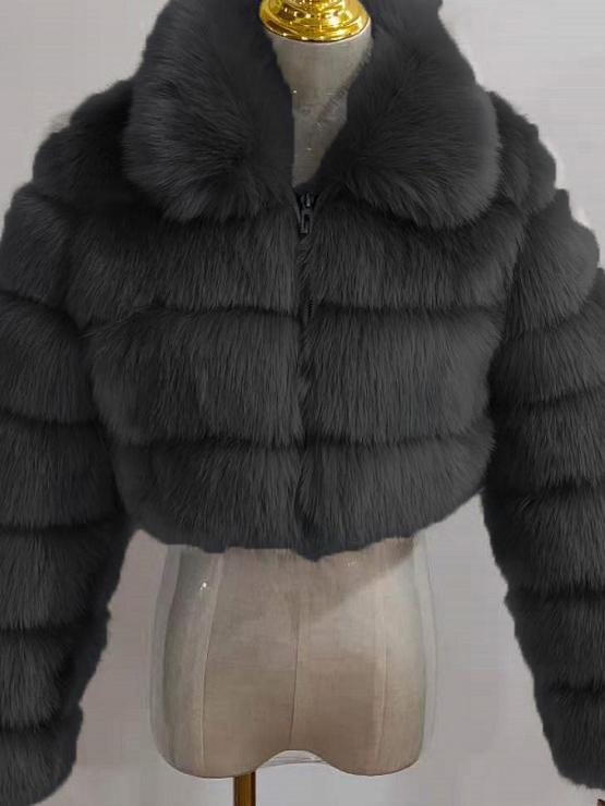 Collar Faux Fur Bubble Coat – Outfit Made