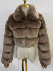 Collar Faux Fur Bubble Coat