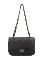 Ribbed Flap Shoulder Bag