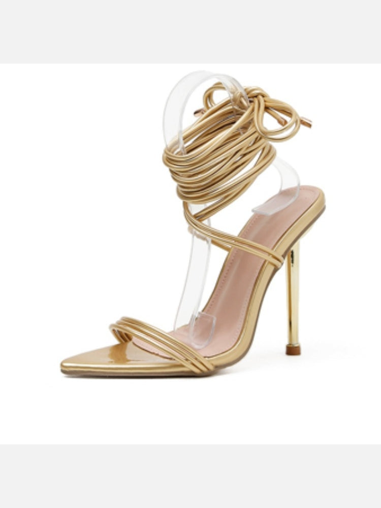 Christian Louboutin Gold Leather and Mesh Nicole K Sandals Size 38 For Sale  at 1stDibs
