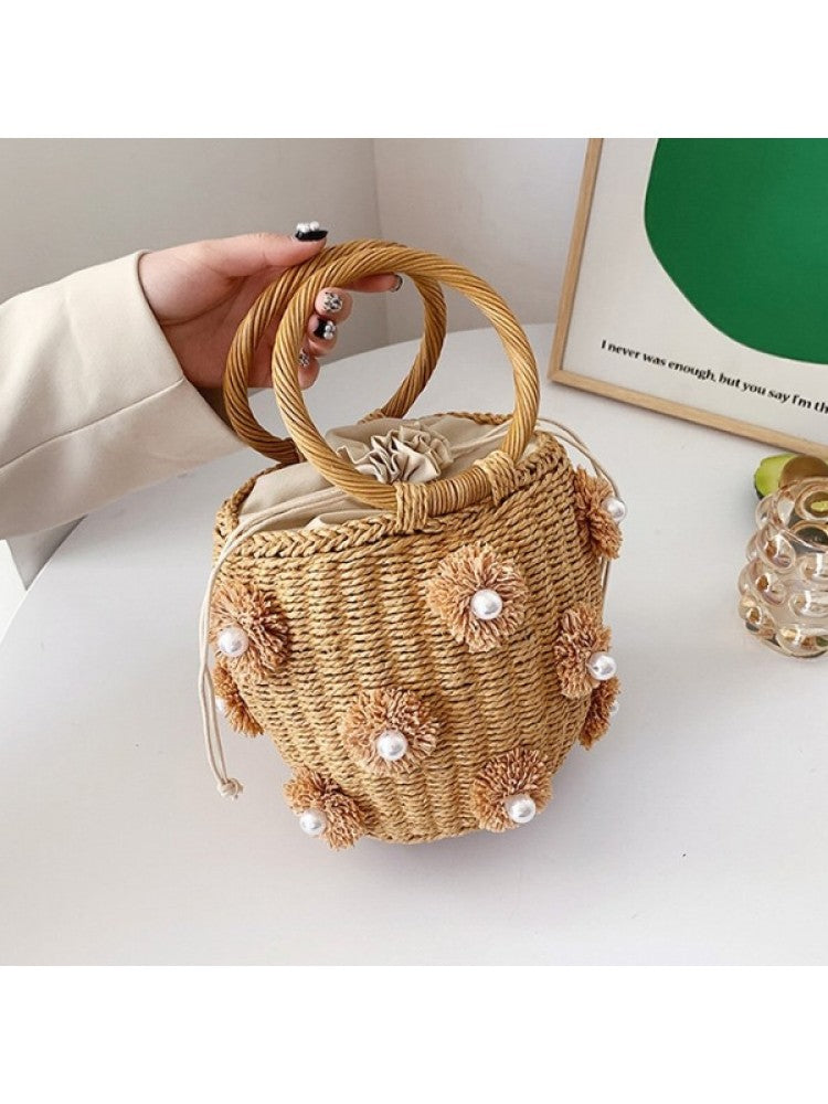 Pearl Basket Bag Cream