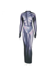 Nude Me Stract Maxi Dress