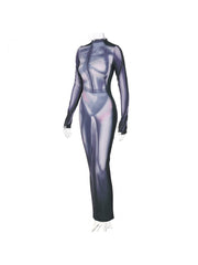 Nude Me Stract Maxi Dress