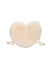 Plush Faux Fur Heart Bag