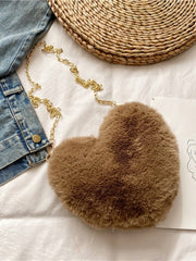 Plush Faux Fur Heart Bag